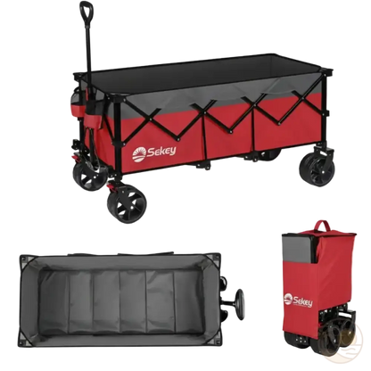 chariot de plage xxl rouge