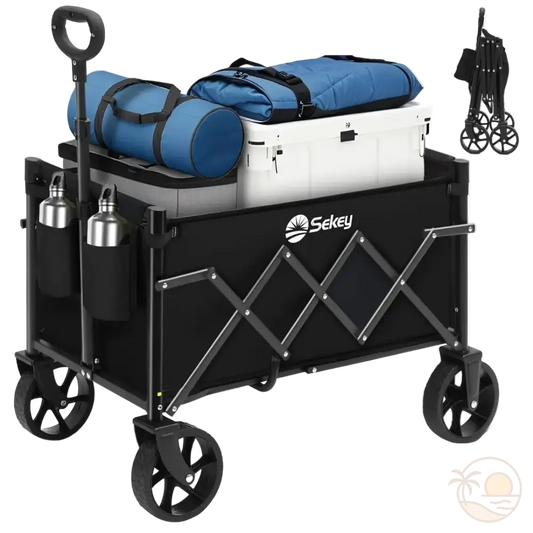 chariot de transport pliable plage ouvert ferme