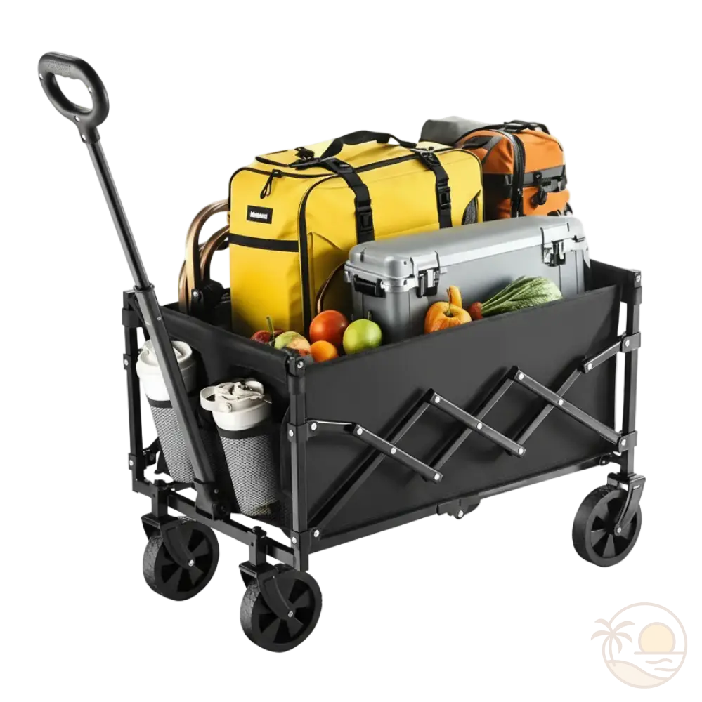 chariot de transport pour la plage plein
