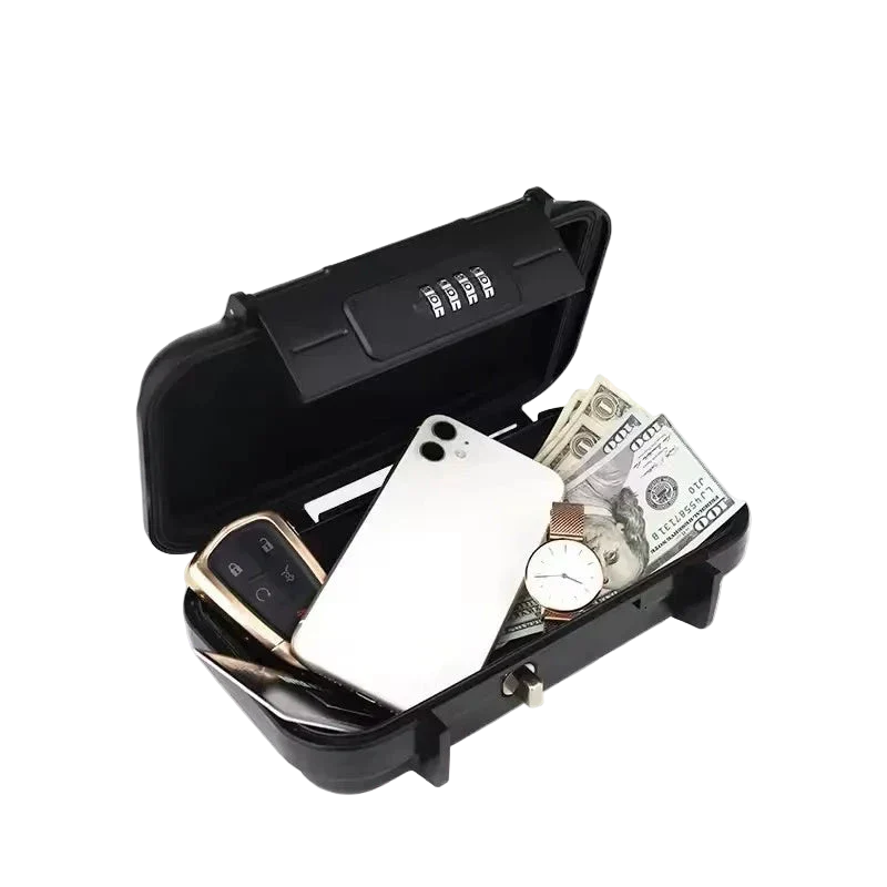 coffre fort de plage noir ouvert