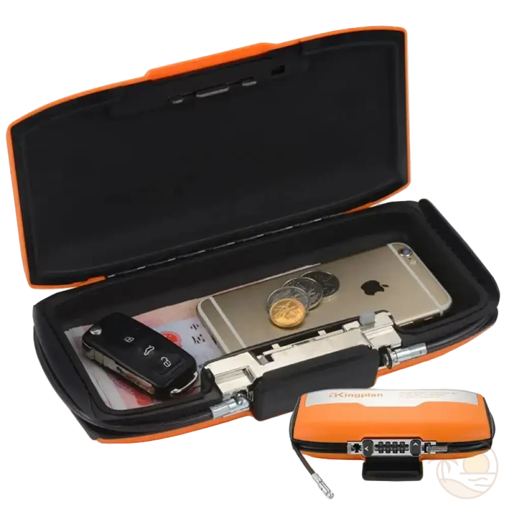 coffre fort pour la plage orange ouvert