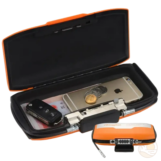 coffre fort pour la plage orange ouvert