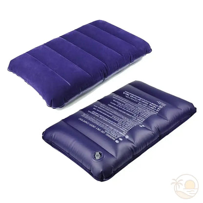 coussin de plage gonflable bleu marine recto verso