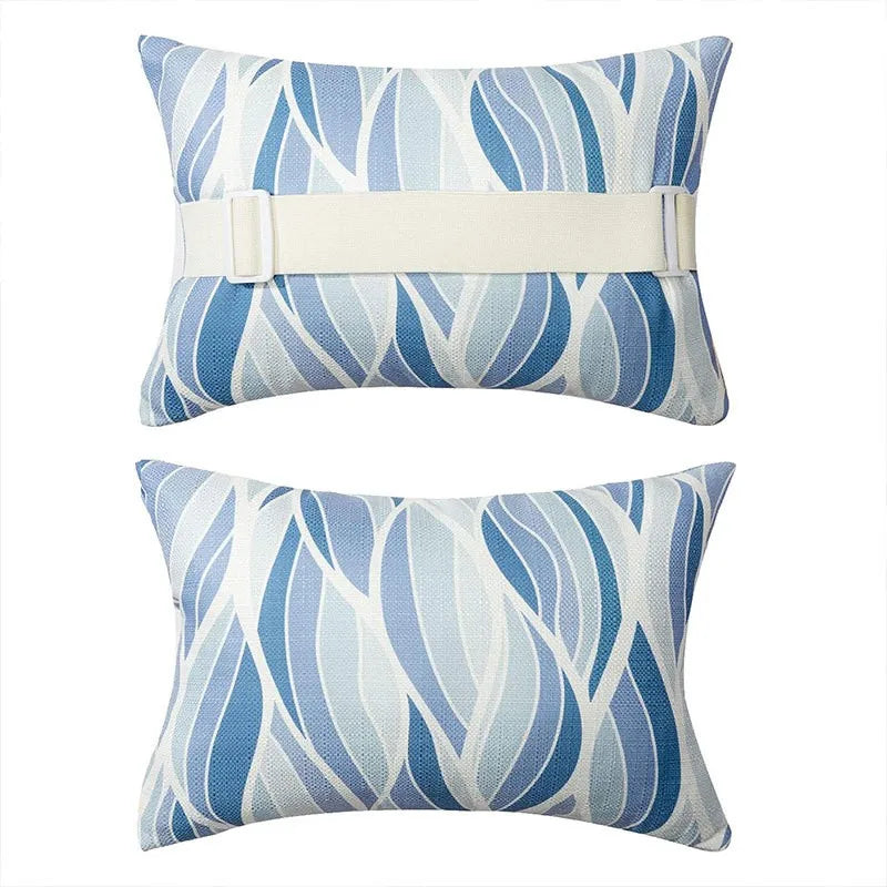 coussin pour chaise de plage feuilles bleues