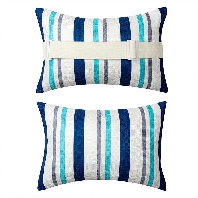 coussin pour chaise de plage rayures bleues