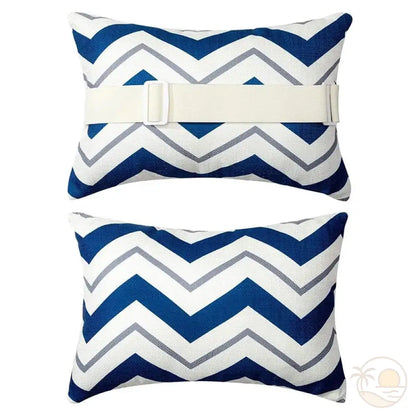 coussin pour chaise de plage zigzag bleu