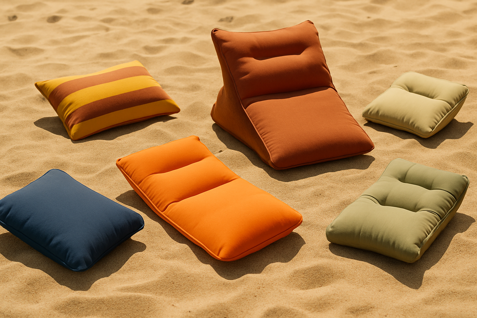 coussins de plage petits grands sable