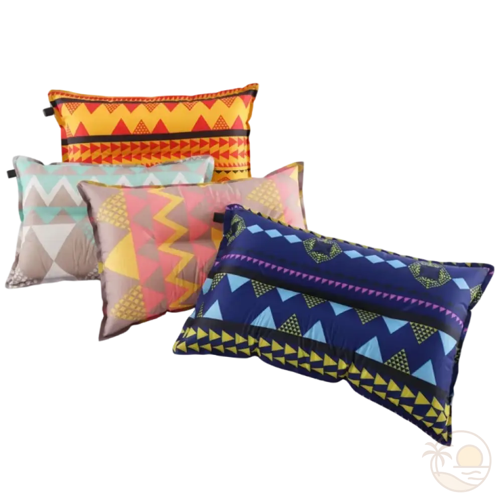 coussins de plage tissu orange gris rose bleu marine