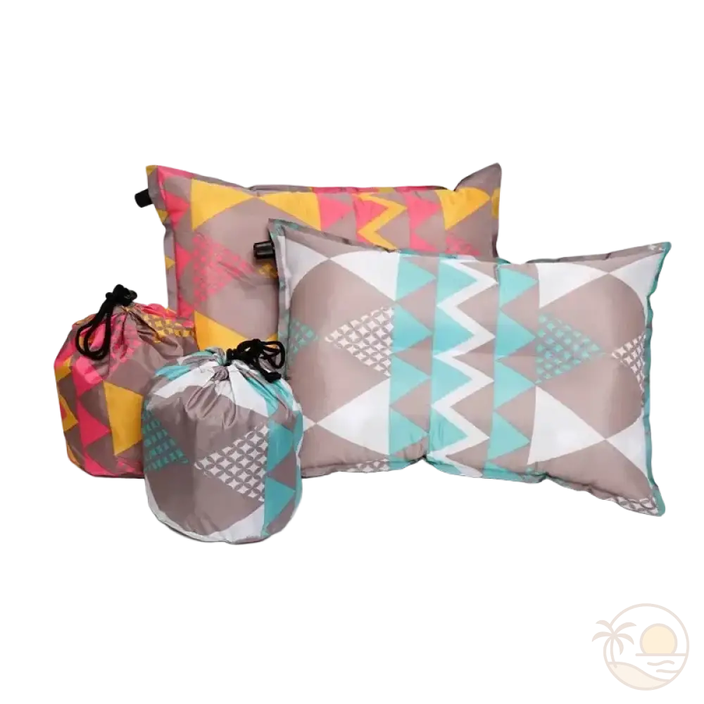 coussins de plage tissu rose et gris