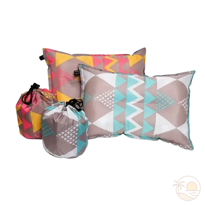 coussins de plage tissu rose et gris