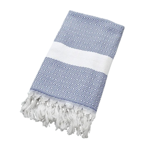 drap de plage fouta bleu marine