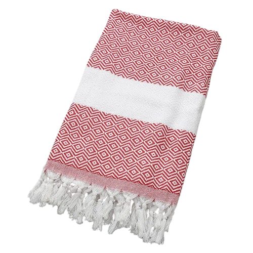 drap de plage fouta rouge