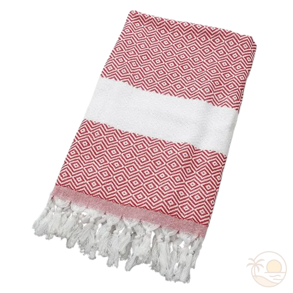 drap de plage fouta rouge