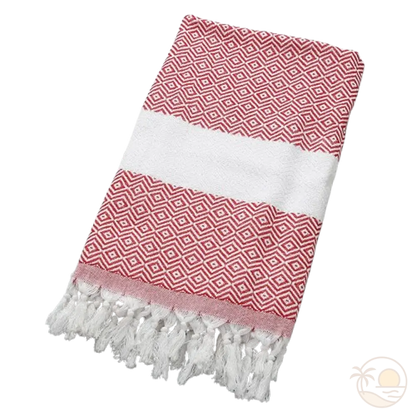drap de plage fouta rouge