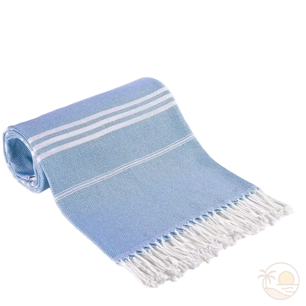 drap plage fouta bleu
