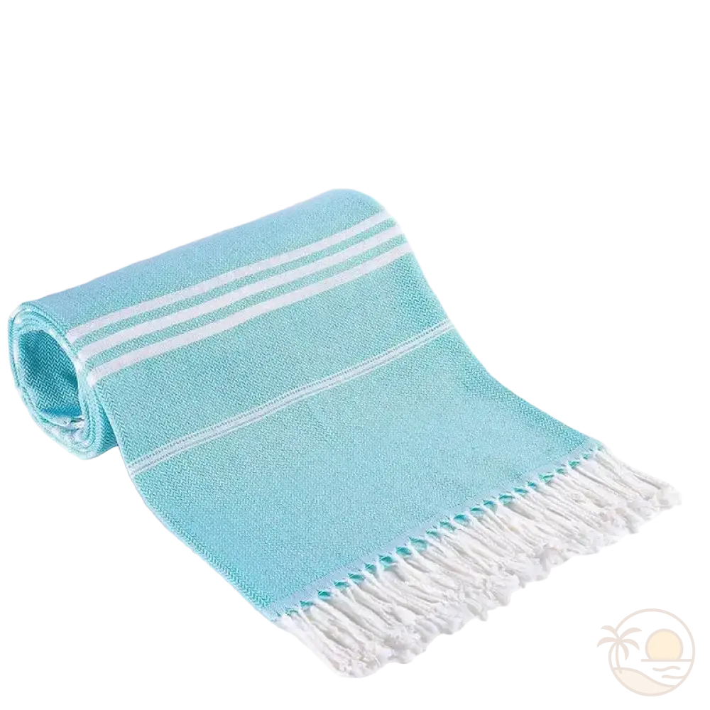 drap plage fouta bleu clair