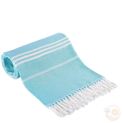 drap plage fouta bleu clair