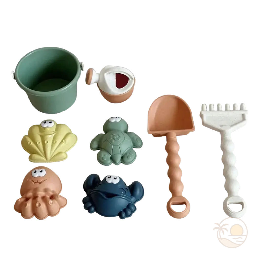 ensemble seau rateau pelle jeu de plage 8 pieces