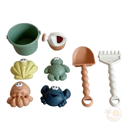 ensemble seau rateau pelle jeu de plage 8 pieces