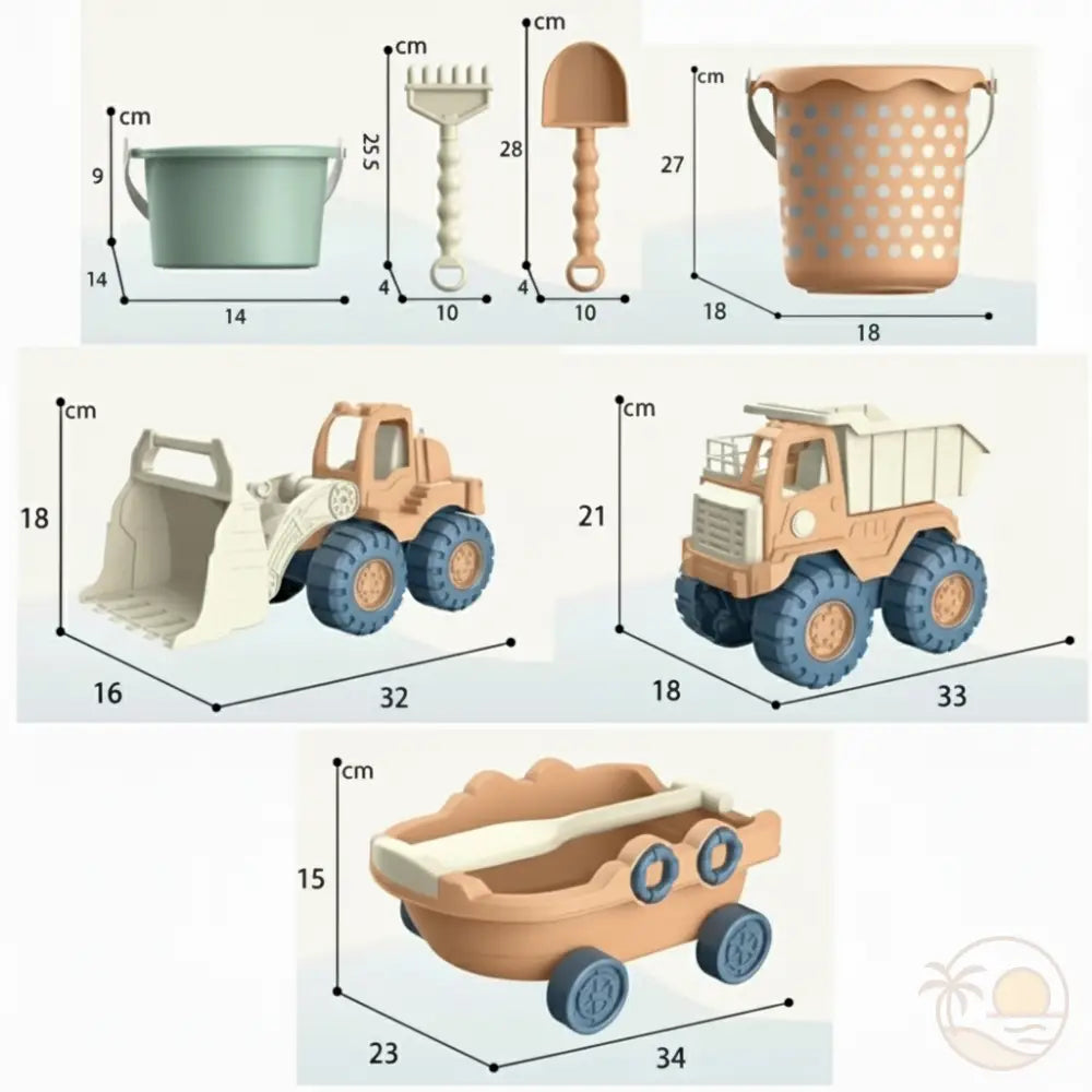 ensemble seau rateau pelle jeu de plage dimensions