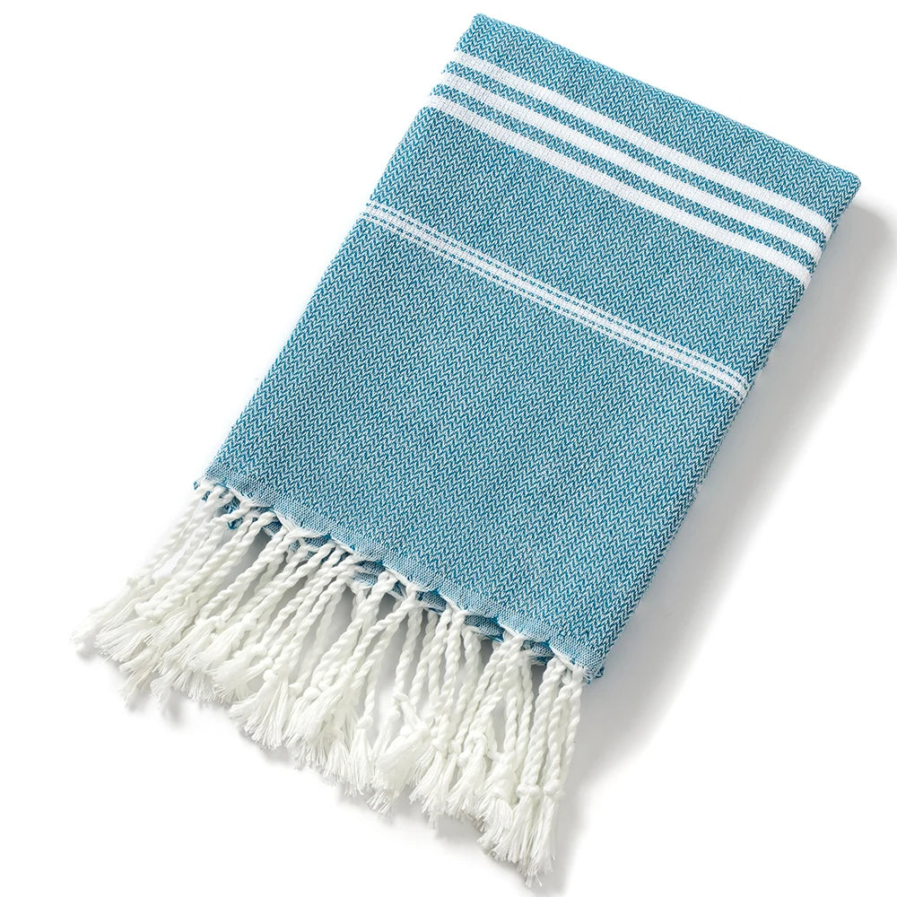 fouta de plage bleu