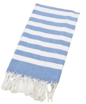 fouta drap de plage bleu