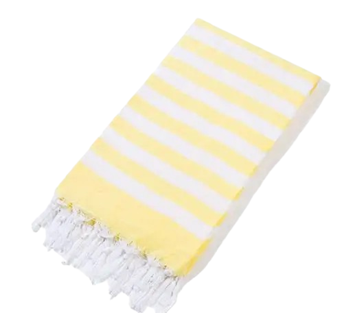 fouta drap de plage jaune