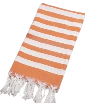 fouta drap de plage orange