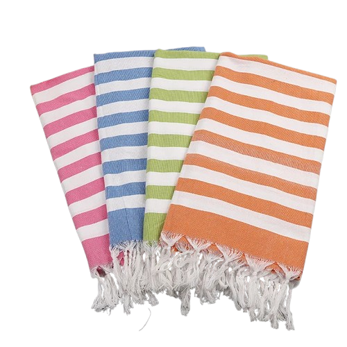 fouta drap de plage rose bleu vert orange