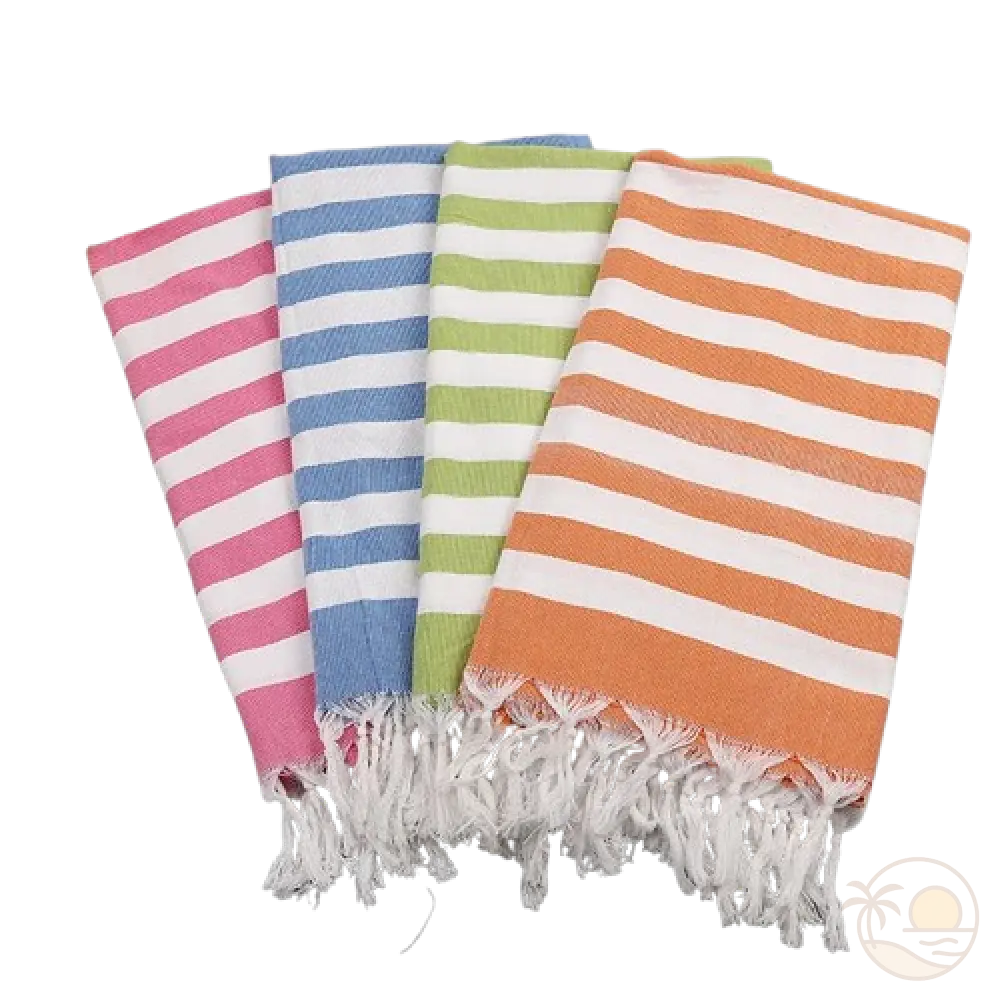 fouta drap de plage rose bleu vert orange
