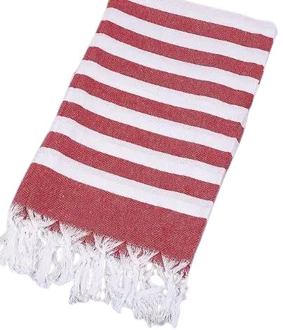 fouta drap de plage rouge