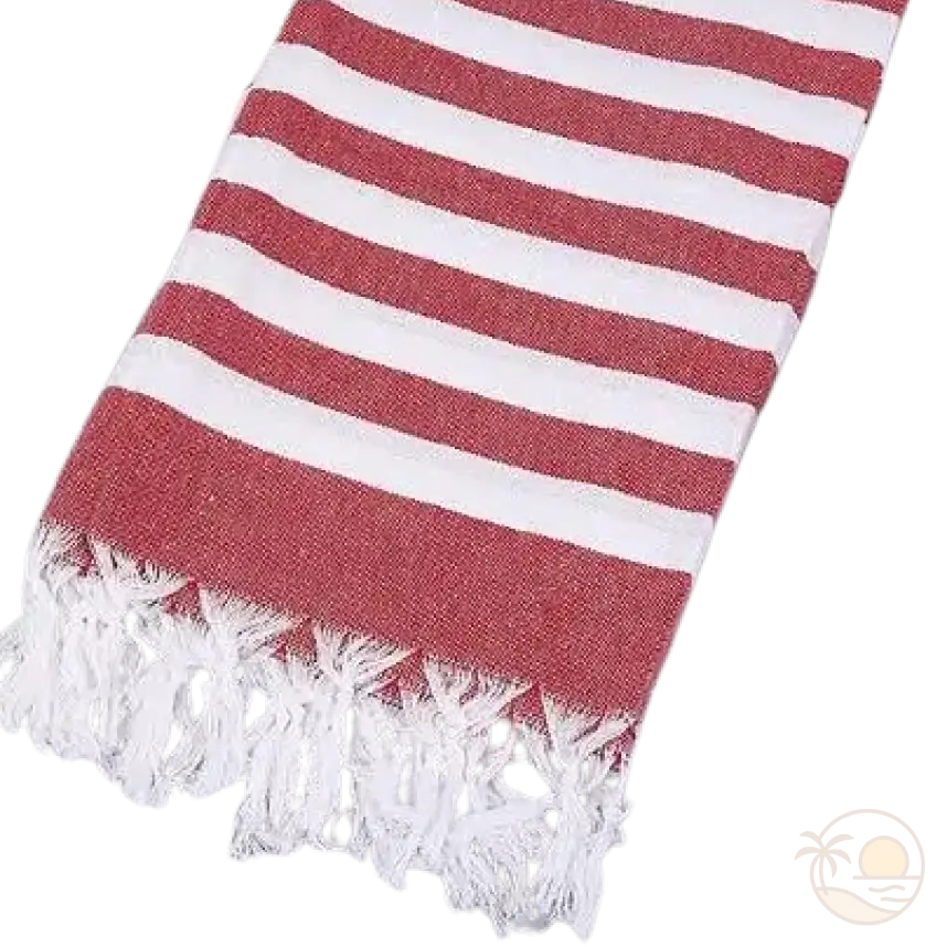 fouta drap de plage rouge