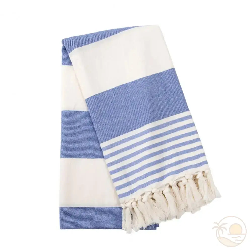 fouta plage coton bleu