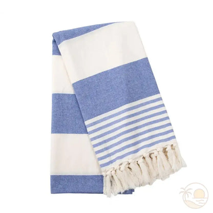fouta plage coton bleu