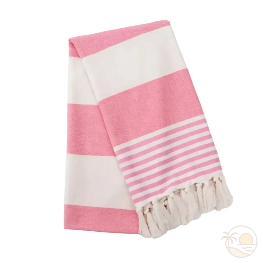 fouta plage coton rose