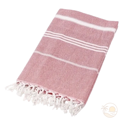 fouta plage rouge