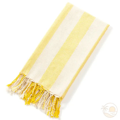 fouta serviette de plage jaune