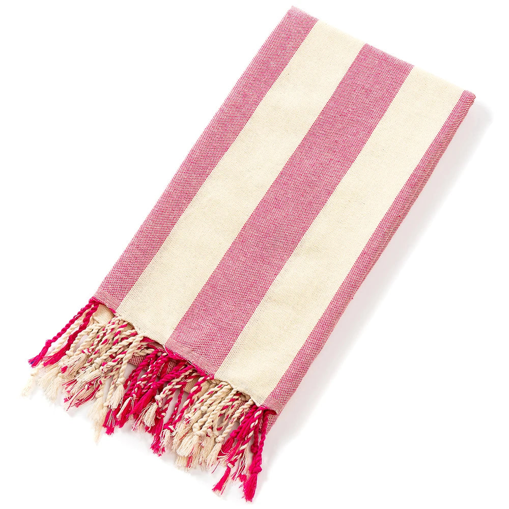 fouta serviette de plage rose