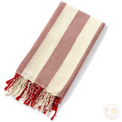 fouta serviette de plage rouge