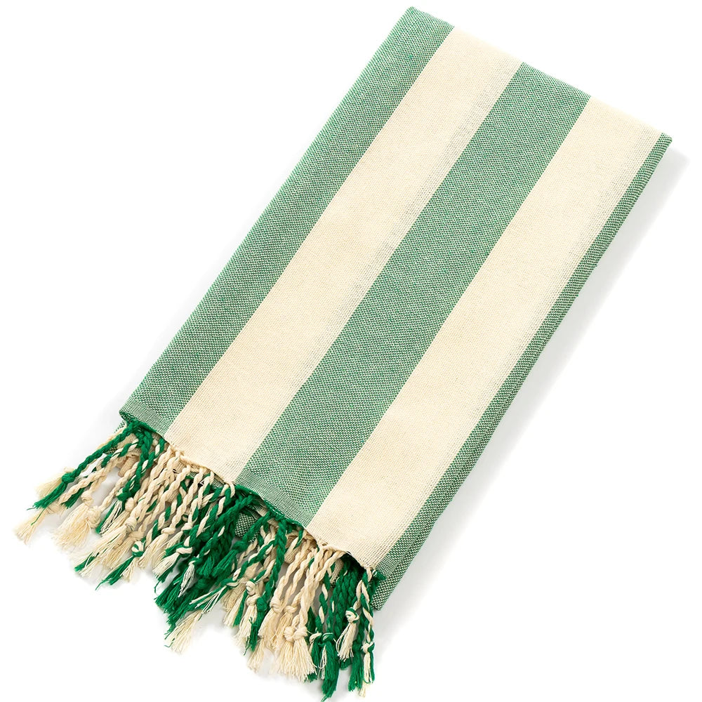 fouta serviette de plage vert