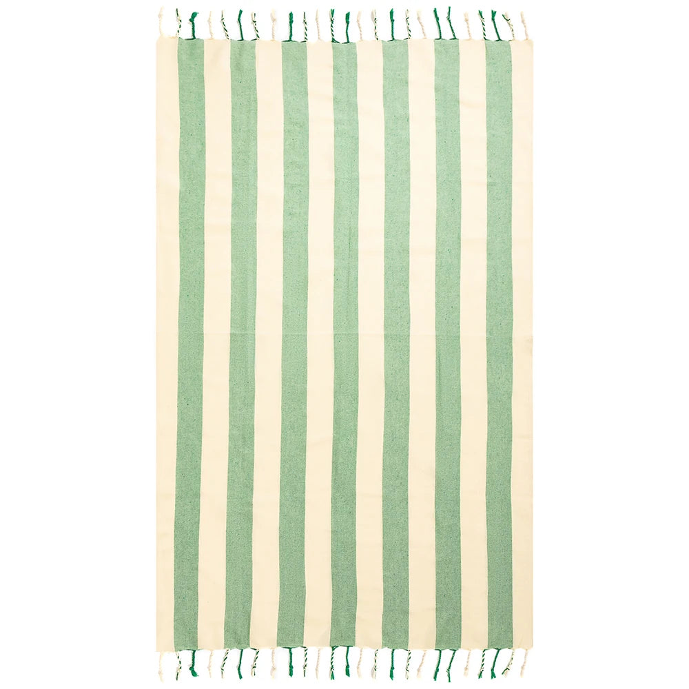 fouta serviette de plage vert ouvert