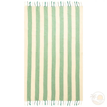 fouta serviette de plage vert ouvert