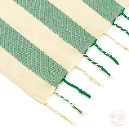 fouta serviette de plage vert zoom tresse