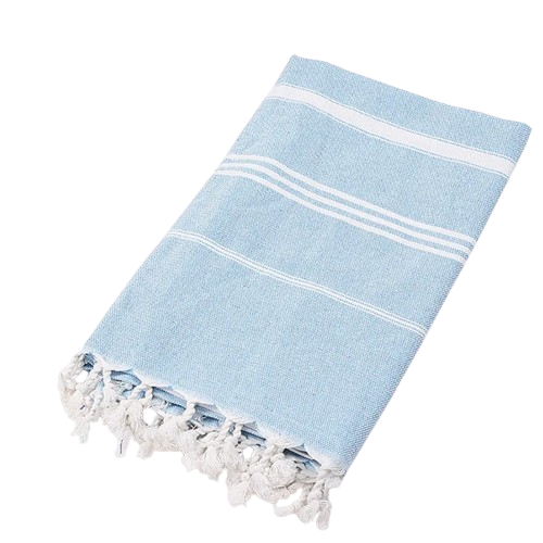 fouta serviette plage bleu