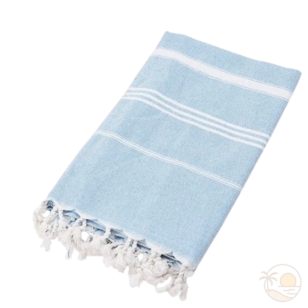 fouta serviette plage bleu