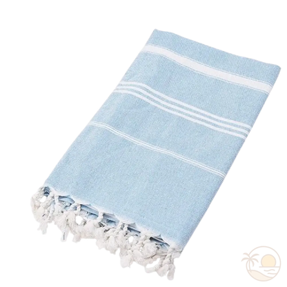 fouta serviette plage bleu