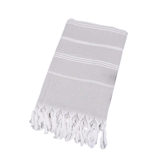 fouta serviette plage gris clair
