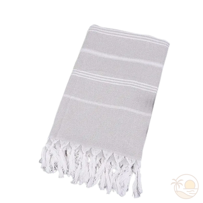 fouta serviette plage gris clair