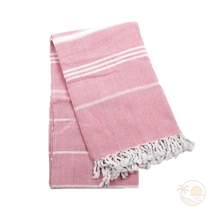fouta serviette plage rose fonce