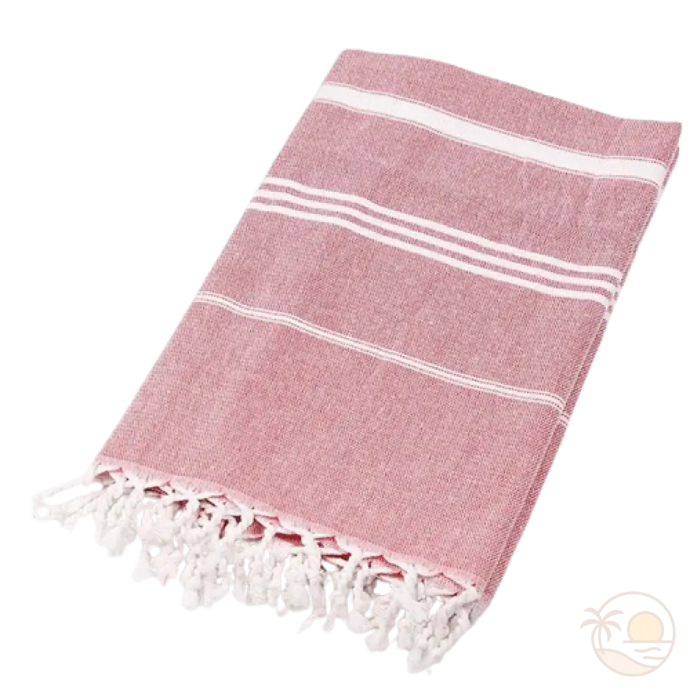 fouta serviette plage rouge
